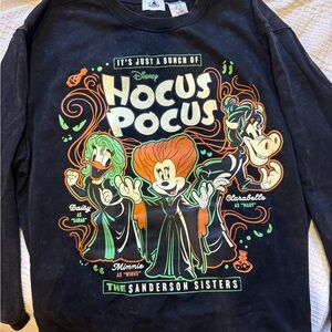 Disney Hocus Pocus Black Sweatshirt with Orange and Green